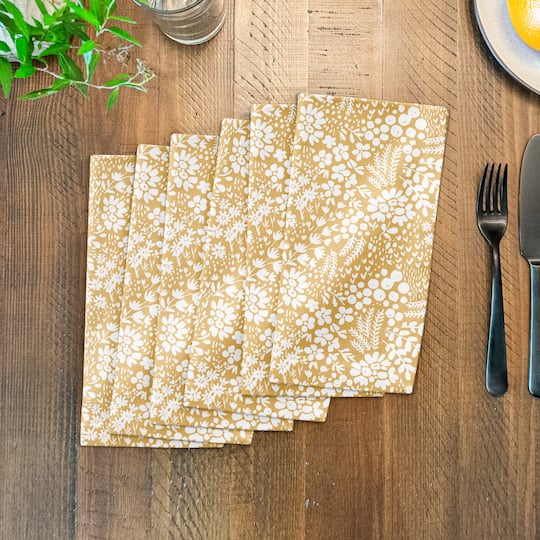 Dainty Floral Cotton Twill Napkin
